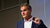 300.000 Altibox-kunder fikk søndag problemer. Her er administrerende direktør Tor Morten Osmundsen i Altibox på scenen under Inside Telecom-konferansen 2021 på Fornebu.
