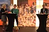 Inger Lise Blyverket, Vivi Berrefjord og Bjørn Erik Thon i debatt i Arendal i 2021. Skjermbilde: Marianne Gjessing