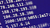 IP-adresser. De fire øverste er av typen IPv4, hvor den siste oktetten er pikselert. Deretter følger blant annet deler av en IPv6-adresse.