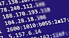 IP-adresser. De fire øverste er av typen IPv4, hvor den siste oktetten er pikselert. Deretter følger blant annet deler av en IPv6-adresse.