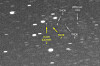 Dette bildet, tatt i Leiden i Nederland i 22-tida om kvelden 5. august, viser den russiske Luch2-spionsatellitten og de norske Thor-satellittene, med Thor 7 aller nærmest. Den amerikanske Intelsat 1002-satellitten ligger også i nærheten.