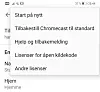 For å restarte Chromecast-enheter fra Google Home-appen (i dette tilfellet Android-utgaven), velg først den aktuelle enheten. Velg deretter innstillingene for enheten (tannhjulet oppe til høyre). I grensesnittet for enhetsinnstillinger, velg menyen oppe til høyre (tre prikker) og deretter «Start på nytt». Foto: digi.no
