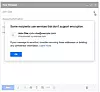 Gmail-varsel om ikke-kryptert e-post.