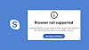 Skype for Web viser en melding i blant annet Firefox om at nettleseren ikke støttes.