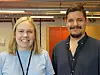 Marit Gjøstøl Ytterland leder «Min side»-prosjektet. Her er hun avbildet med Nicholas Karlsen, som er dataanalytiker og leder av KI-prosjektet Foto: Vilde Alstad