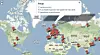 Kart over hvilke land som har bedt om å få innsyn i brukerdata fra Google.