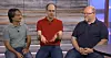 Microsoft-direktørene Joe Belfiore (Windows), Scott Guthrie (nettsky og AI) og Kevin Scott (teknologi) under en virtuell pressekonferanse i forrige uke. Foto: Microsoft
