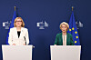 EU-kommisjonens president Ursula von der Leyen (t.h.) og tekkommissær Henna Virkkunen la onsdag fram en ny pakke for teknologisk suverenitet.