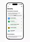En ny KI-funksjon lar brukere automatisk oppdatere risikable passord. Illustrasjon: Apple