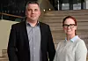 Håkon Fosshaug og Angeliqua Ramming-Gaden hos VMware Norge. Bilde: Harald Brombach