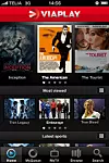 Slik ser grensesnittet til Viaplay ut på Iphone. Viaplay-applikasjonen finnes også for Android.