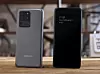 Design: Alle de nye S20-mobilene som denne Galaxy S20-Ultra strekker seg i høyden med et nytt 20:9 aspektforold. Det gjør dem smalere enn forgjengerne selv med større skjerm. Foto: Samsung