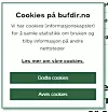 Bufdir er et av få nettsider som allerede på første side lar brukeren takke både ja og nei til cookies. Mange offentlige og private nettsider gir fortsatt ikke dette valget. Foto: Skjermbilde