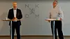 Fungerende Nkom-sjef John-Eivind Velure og seniorrådgiver Roger Markussen i Nkom presenterte statistikken for telemarkedet via en webkast.