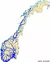 Telenors fibernoder i Norge i oktober 2000. Illustrasjon: Telenor