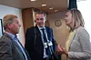 Inga Bolstad i Riksarkivet skrøt av ekspertrådet også i møte hos KMD før sommeren. Her avbildet sammen med (fra v.) Husbanken-direktør Bård Øistensen og Difi-direktør Steffen Sutorius. Bilde: Marius Jørgenrud