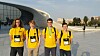 Det norske laget i informatikk-OL 2019 utenfor konkurransehallen i Baku: Fra venstre: Sofus Emil Simonsen Øvretveit, Håvard Rognebakke Krogstie, Jon-Magnus Rosenblad og Eik Hvattum Røgeberg.