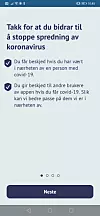 Før appen tas ordentlig i bruk, må brukeren bla seg gjennom en del informasjon om hvordan appen fungerer.