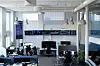 Det «aller helligste» hos NTT Security i Mölndal, Security Operation Center, hvor det er begrenset adgang. Pressen kom ikke nærmere enn rommet oppe til høyre. Foto: NTT Security