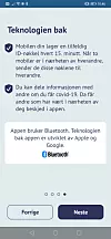 Skjermbilde fra betautgaven av den nye Smittestopp-appen.
