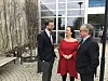 Fra v. digitaliseringsminister Nicolai Astrup, Cat Holten som er avdelingsdirektør for avdeling digitalisering der Altinn er organisert og Lars Peder Brekk direktør for Brønnøysundregistrene,. Foto: Brreg