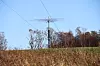Antennemast som skiller seg ut fra de øvrige ved Jeløy Radio.