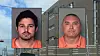 Justin Wynn (fra v.) og kollega Gary Demercurio ble onsdag arrestert for innbrudd i domstolen, mens de var på betalt oppdrag for å bryte seg inn. Bilde av Dallas County Jail i bakgrunnen.