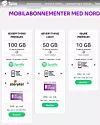 Telias topptilbud i Danmark kan vi bare drømme om her hjemme. En femhundrelapp i måneden for 100 gigabyte data og tre tilleggstjenester. Foto: Skjermdump, Telia.dk