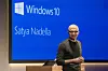 Microsoft-sjef Satya Nadella har holdt mange foredrag om Windows 10 som ble offisielt lansert 29. juli 2015.