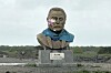 En statue av SpaceX-grunnlegger Elon Musk nær byen Boca Chica i Texas. Dette området er nå Starbase, Texas.