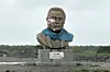 En statue av SpaceX-grunnlegger Elon Musk nær byen Boca Chica i Texas. Dette området er nå Starbase, Texas.