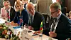 Kommunal- og moderniseringsminister Jan Tore Sanner sammen med Urve Palo, Minister of Entrepreneurship i Estland, og Jón Gunnarson, minister for Transport and Local Government i Island, under konferansen Digital North.