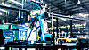 Welding robot in production plant or factory