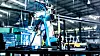 Welding robot in production plant or factory