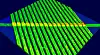 En krets med 17 memristorer. Hver memristor er satt sammen av to lag med titandioksid, som er plassert mellom to ledere.