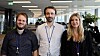 Fra venstre: Fredrik Sandorf, RPA-utvikler, Stefan Gulbrandsen, tech-lead, og Grete Tveit, head of intelligent automation.