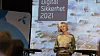 Telenors sikkerhetsdirektør for bedriftsmarkedet, Hanne Tangen Nilsen, presenterte Digital sikkerhet 2021-rapporten under Arendalsuka. Foto: Telenor