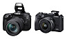 Likt og ulikt: Canons nye 90D DSLR (t.v.) og M6 Mark II er teknisk sett veldig like, men du verden så ulike de er av utseende og oppbygging.