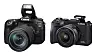 Likt og ulikt: Canons nye 90D DSLR (t.v.) og M6 Mark II er teknisk sett veldig like, men du verden så ulike de er av utseende og oppbygging.