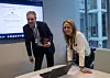 Steffen Sutorius, direktør i Digitaliseringsdirektoratet og hans overordnede, IT-minister Linda Hofstad Helleland. Foto: Marius Jørgenrud