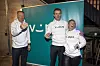 Vipps har fått godkjent fusjonen mellom Bankaxept og BankID. F.v.: DNB-sjef Rune Bjerke sammen med nestleder Elisabeth Haug og Vipps-sjef Rune Garborg.