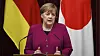 Angela Merkel under en pressekonferanse i Tokyo mandag.