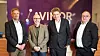 Fra venstre: konsernsjef Avinor, Abraham Foss, teknologidirektør Avinor, Lars Vågsdal, konsernsjef og grunnlegger av Notcompany, André Rogaczewski og norgessjef Geir Arne Olsen i Netcompany. Foto: Helene Wattanapradit Jensen/Avinor