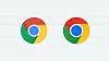 Chrome-logoen har fått et knippe svært subtile oppdateringer. Den til høyre er den nye versjonen.