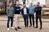 Henrik Killi, Petter Aunan, Eivind Willard, Erland Hagen, og Hans Jørgen Matthiasen. Forte Digital har en kvinneandel på 37 prosent. At det kun er menn som er de første ansatte i Forte Solutions er helt tilfeldig, melder selskapet. Foto: Forte Digital