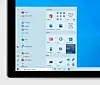 Flisene på startmenyen i Windows 10, versjon 20H2, kommer med redesignede ikoner og delvis transparent bakgrunn. Foto: Microsoft