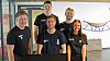 En gruppe dataingeniørstudenter ved Universitetet i Sørøst-Norge står bak Joober og Jobbot, fra venstre Magnus Gravland, Magnus Nordhagen, Christian Thun, Steffen Unneberg og Fride Hattestad.