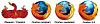 Historiske Firefox-logoer. Bilde: Mozilla