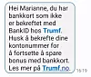 Denne meldingen har gått ut til over to millioner Trumf-kunder. Skjermbilde: Digi.no