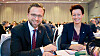 Digitaliseringsminister Niolai Astrup (H) og Line Henriette Holten, generalsekretær i Tekna, på Lerchendalkonferansen.